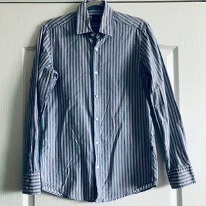 Hugo Boss Mens Cotton Botton Down Striped Regular Fit Shirt Size S like new